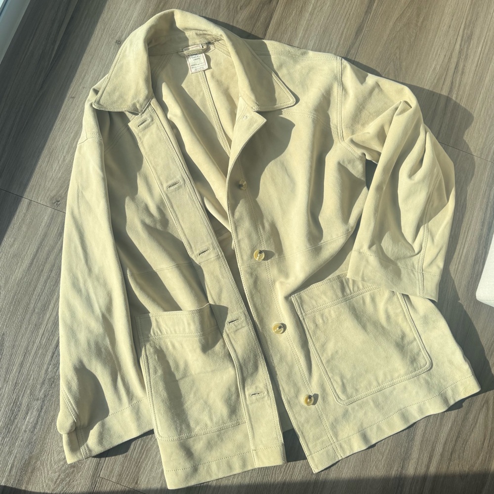 Free People Suede Leather Jacket (Cream)